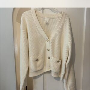 H&M gold button cardigan